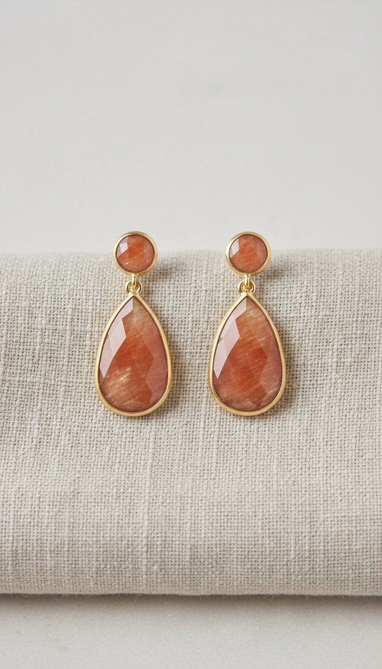 Sunstone Drop Earrings